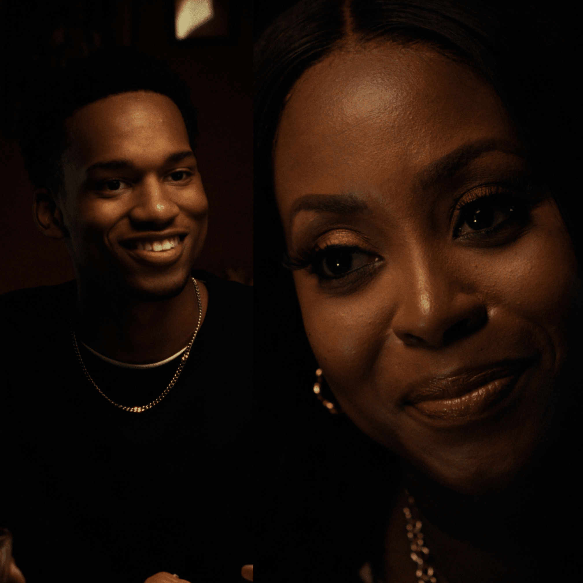 Black couple smiling